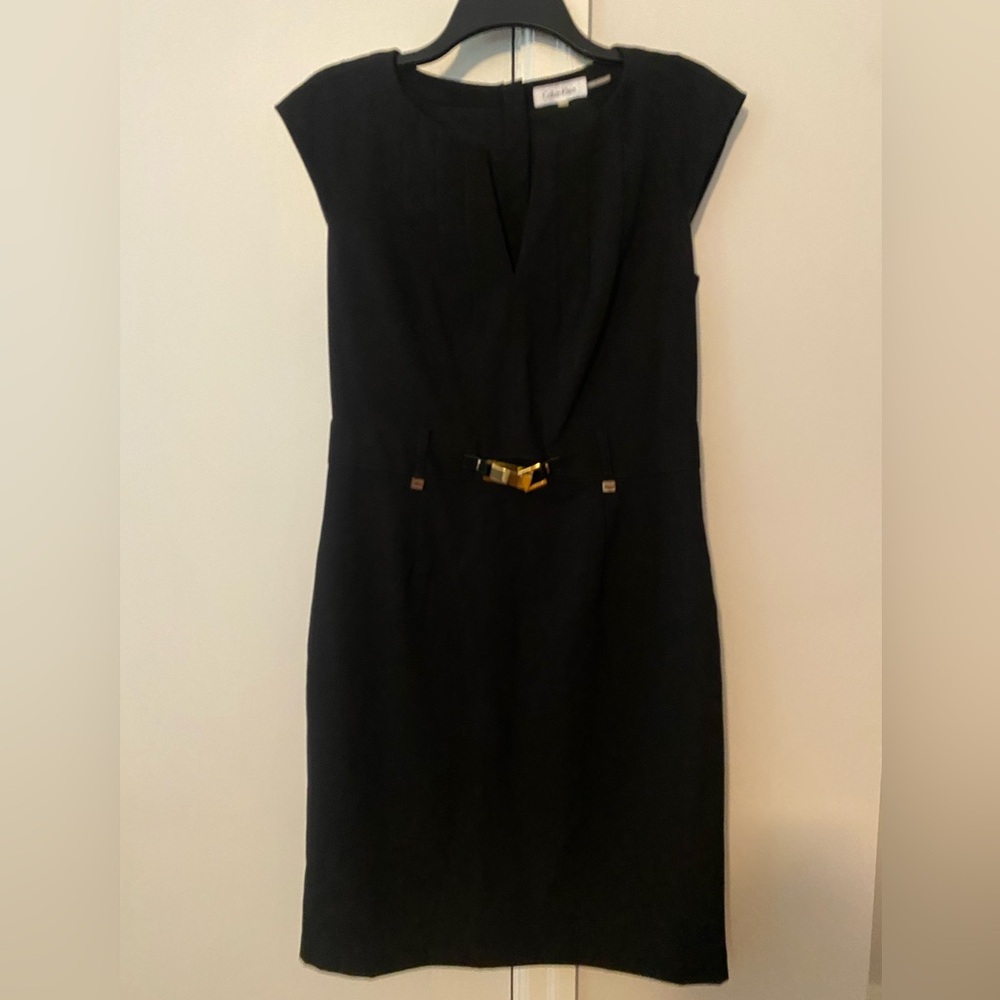 Calvin Klein Black Dress with Gold Detail
